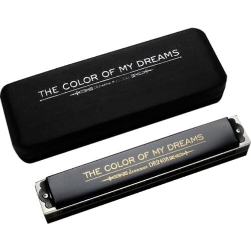 YUEKO 24-Hole Splint Design Thickened Stainless Steel Cover ABS Resin Piano Lattice Professional Melody Polyphonic Harmonica