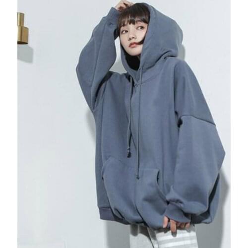 Pullovers korean style oversize Hoodies Women long Sleeve plus size Loose clothes Chic Simple Harajuku Hip-hop Sweatshirts