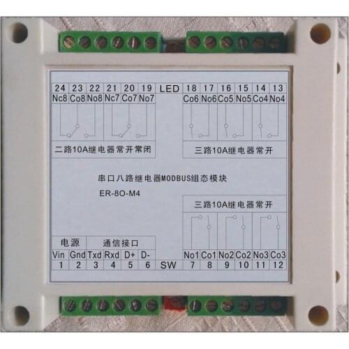 RS485/RS232 Serial Port Modbus Relay Switch Analog PLC Extended Industrial Configuration IO Module