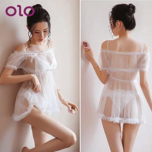 OLO Sexy Pajamas Transparent Dress Sexy Lingerie Lace Underwear Hot Erotic Sexy Costumes Sex Clothes Women Porno Sleepwear