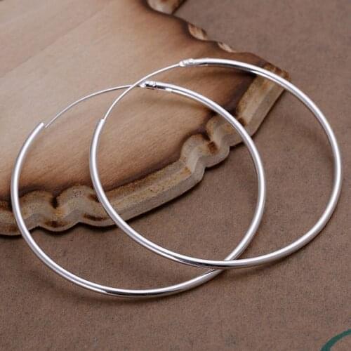 Earrings 925 silver earrings 925 silver fashion jewelry earrings smooth round hoop jewelry wholesale ouoa LE042