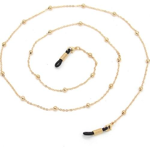 70cm Women Beaded Eyeglass Chains Glasses Reading Eyeglasses Holder Strap Cords Lanyards for Girls Gold Black Silver Color