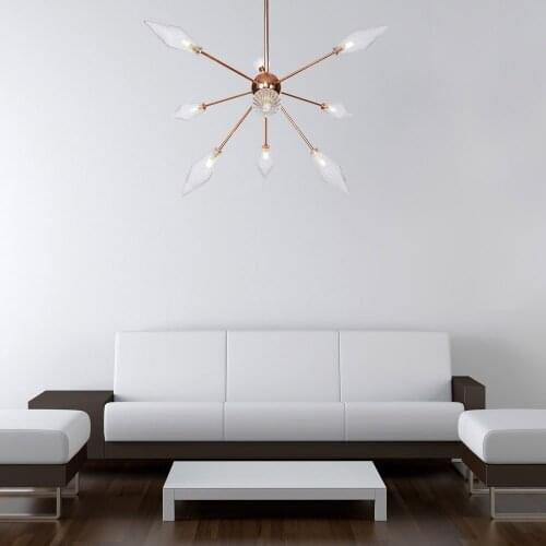 Modern Personality Glass Pendant Light Rose Gold For Living Room Dining Room Bedroom Light Fixture AC110V 220V G4 3W*1 Lustre
