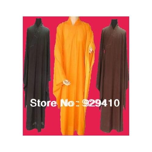 Unisex zen suit Buddhist monk HaiQing shaolin lay meditation robe clothing uniforms 3colors