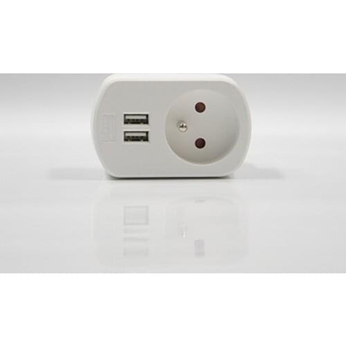 Universal EU Plug Travel Power Adaptor Converter AC Outlet Socket 2 Ports USB Quick Charge 2.1A Mobile Phone Fast Charging
