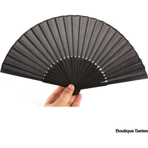 Chinese Culture Dance Party Performance Folding Fan Black Chinese Style Retro Hand Fan