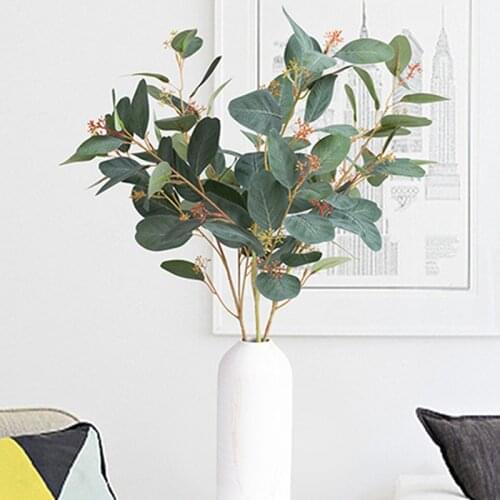 INS style Eucalyptus branch with fruits silk artificial flowers for home decor greens fake plants wreath