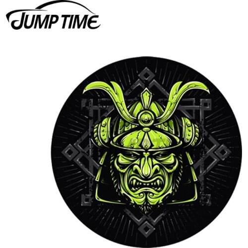 Jump Time 13 x 13cm For Samurai Mask Vinyl Car Stickers Waterproof Japanese Windows Decal Scratch-proof Windshield Decoration