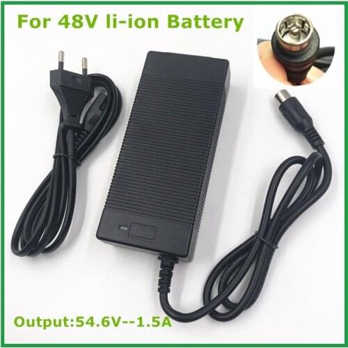 54.6V1.5A Charger 48V Li-ion Battery Charger 48V Li-ion Electric Bike Charger RCA Plug Connector 54.6V1.5A Output