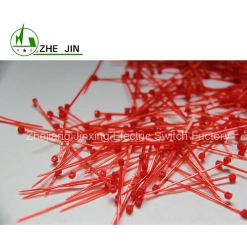 ZHEJIN (1000pcs) ZJ-3*60 (2.4" X14lbs)Colour Nylon Plastic Zip Trim Wrap Red Color Cable Loop Ties Wire (width:1.9mm)