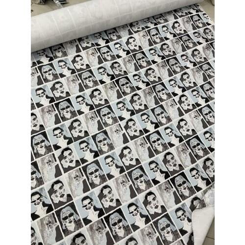 90cm/piece A2073 Womans head print fabric suit garment outerwear fabric designer fabric