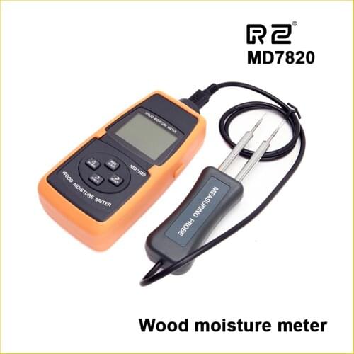 LCD Inductive Wood Timber Moisture Meter 2%-60% Tree Timber Wood Bamboo Paper Water Contain Temperature Measure Tools MD7820