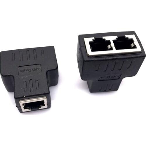 1 To 2 Ways RJ45 Female Splitter LAN Ethernet Network Cable Double Connector Adapter Ports Coupler For Laptop Docking Stations