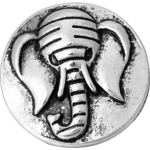 10pcs/lot 2019 Vintage Snap Jewelry Elephant 18mm Snap Buttons Fit Snap Bracelet Button DIY Snap Accessories