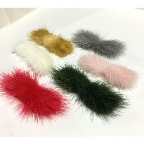 12pc 7cm Mink fur brooch patches applique sewing on shoes Hats Applique mobile phone shell decoration patch DIY Hair Accessories