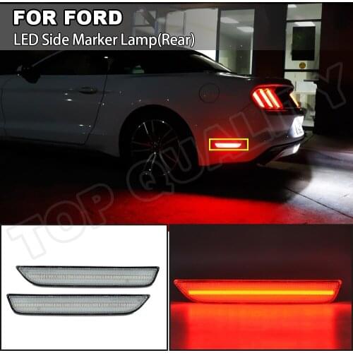 2PCS Side Marker Rear Light for Mustang Red Parking Lamp For FORD Mustang 2010 2011 2012 2013 2014 Back Sidemarker Lamps