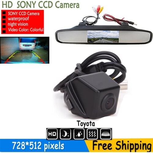 4.3 inch Color TFT LCDCar Camera Monitor +SONY HD CCD Car Car Parking Reverse Camera for Toyota Prius 06-10/ Camry 09 10/ Aurion