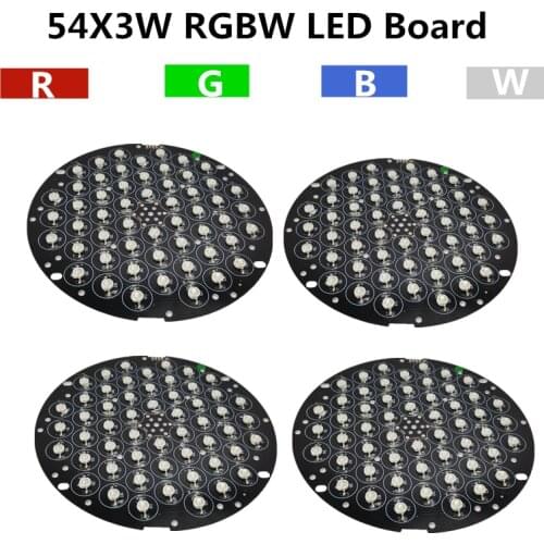 4PCS/ 3W RGBW lamp beads, 54X3W LED PAR led LED Board R12 G18 B18 W6 Professional stage light led light source
