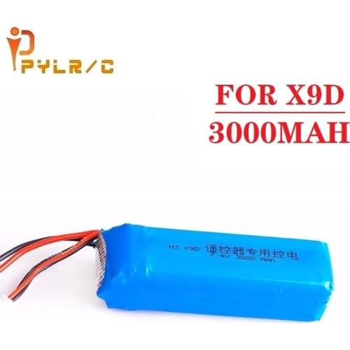 Upgrade 3000mAh 7.4V Rechargeable Lipo Battery for Frsky Taranis X9D Plus Transmitter 2S 7.4V Lipo Battery Toy Accessories 1pcs