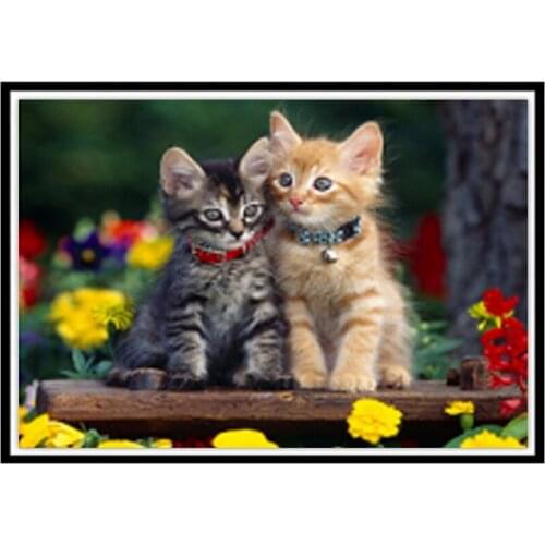 5d diamond embroidered material package new two cat cross stitch home Christmas decoration diamond painting mosaic diy painting