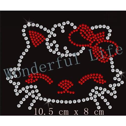 Free Shipping Cat Bow Diamante Motif rhinestones transfer