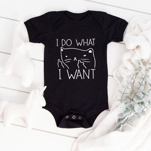 2021 I Do What I Want Cart Print Newborn Baby Boy Girl Body Clothes Cotton Short Sleeved Baby Kids Cool Body Casual Clothes