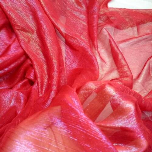 Bronzing cosplay chiffon magic crepe dress fabric soft silky thin fabric light breathable DIY dress fabric