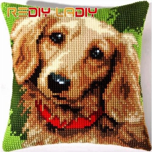 Cross Stitch Cushion Cover Cat In Garden Sofa Pillow DIY Chunky Cross-Stitch Kits 100% Acrylic Yarn Pillow Case Hobby & Crafts