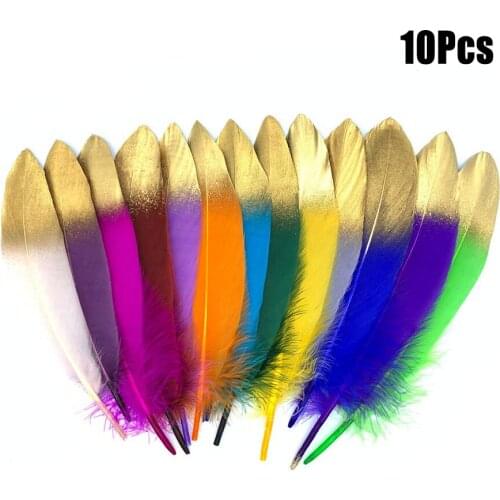 Colored Gold Goose Feathers Crafts Party Feathers DIY Natural Wedding Feathers Plume Christmas Decoration Accessories 15-20cm