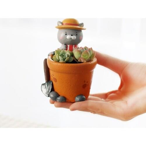 Roogo Flower Pot Planters Mini Plant Pot Bionic Garden Resin Succulent Pot Indoor Room Home Decoration Accessories Figurines