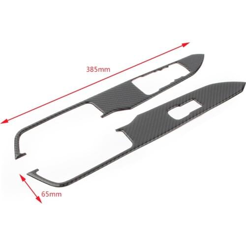 For Ford Mustang 2015 2016 2017 2018 2019 Auto Window Switch Lock Cover Trim Carbon Fiber Styling ABS Plastic