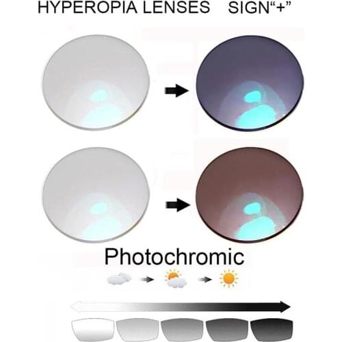 Hyperopia Photochromic Lenses Grey or Brown Photochromic Sunglasses Lens Discolor Presbyopia Eyeglasses Resin Lens