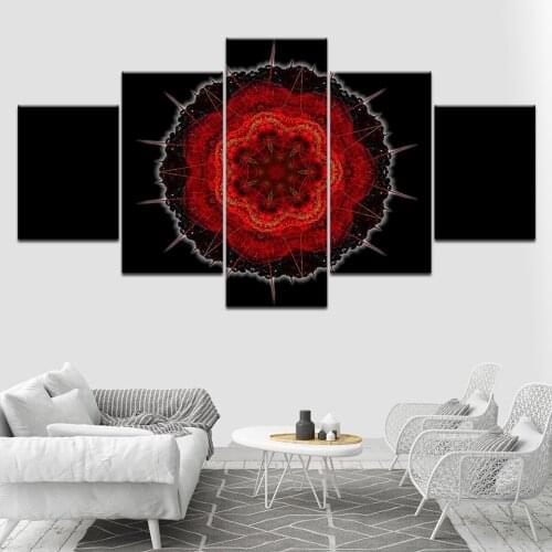 Art embroidery flower 5 Piece HD Wallpapers Art Canvas Print modern Poster Modular art painting for Living Room Home Decor