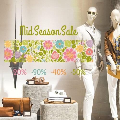 Kina UVMS0013 wall stickers window sticker Mid-Season spring MSS-measures 100 X40 cm-showcases stores, stickers