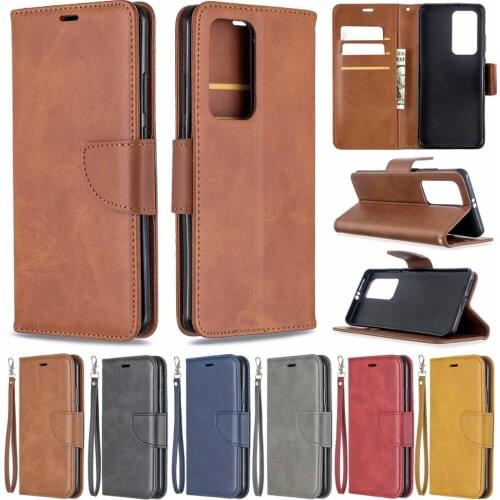 Leather Flip Case For Huawei P40 Pro Lite E P30 P20 P Smart Z Plus Y7 Y6 Y5 2019 2020 SheepSkin Purse Pouch Wallet Case Coque