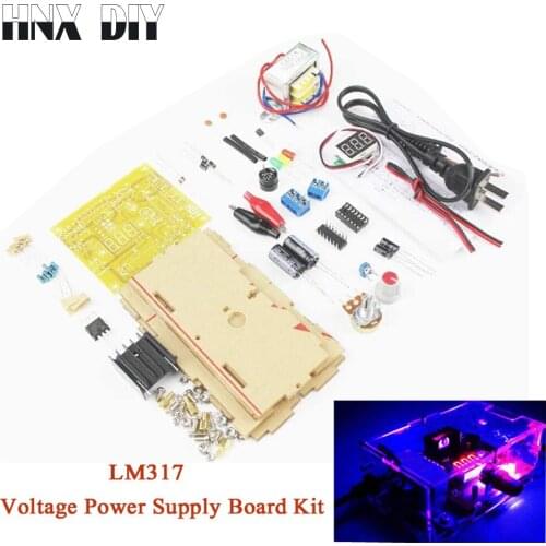 LM317 Adjustable Voltage Regulated Power Supply DIY Kit LM317 AC 220V to DC 1.25-12V Stabilized Power Supply laboratory