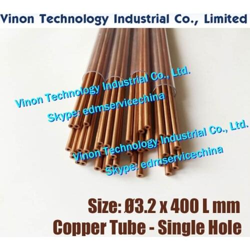 30PCS/LOT Ø3.2x400Lmm Copper Tube Single Hole,Copper EDM Tubing Electrode Tube Diameter 3.2mm Length 400 for Electric Discharge