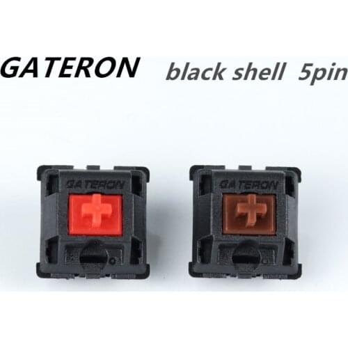 10pcs/lot Original Gateron 5 Pins Mechanical Keyboard Switches Red Brown Switch Black Shell Replace Cherry MX Switch
