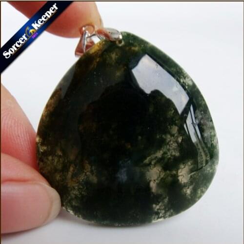 Fashion Women Man Necklace Pendant Big Natural Moss Agates Stone Pendant Slide Healing Crystals Pendant for Jewelry Making GS714