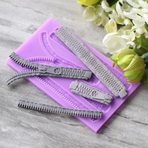 Zipper silicone fandont mold Silica gel moulds zipper Chocolate molds candy mould zippers silicone molds zippers gumpaste moulds