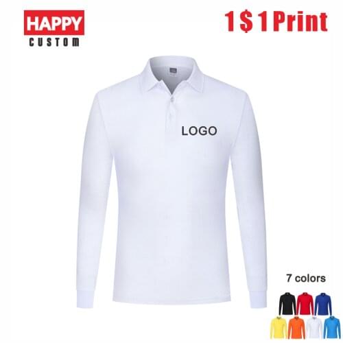 Mens Autumn Health Care Cotton Long-sleeved Polo Shirt Personal Company Group Clothing Custom Printing Embroidery Logo