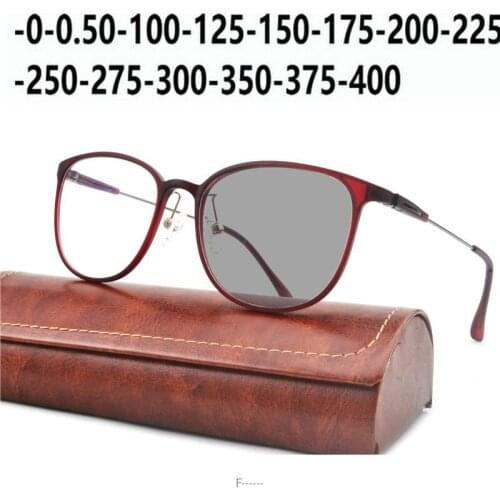 Tr90 red Myopia Glasses For Women&Men Clear Fashion round Nearsighted Shortsighted With Diopter -1.0to-4.0 FML