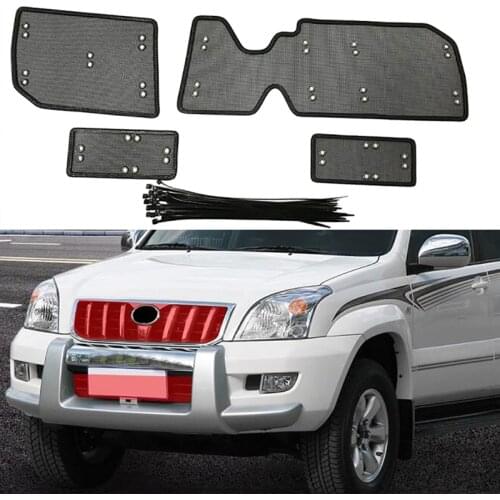 Front Head Grille Insert Net Insect Screening Mesh Cover Trim Protection For Toyota Land Cruiser Prado 120 2003-2007 2008 2009