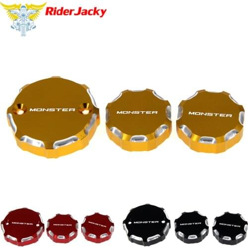 Motorcycle Front Brake Clutch & Rear Brake Fluid Reservoir Cover Cap For Ducati Monster 1200/S/R 2014-2018 2015 2016 2017