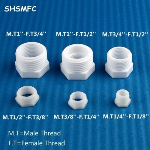 Plastic Threaded Bushing Connector 3/8“ 1/4“ 1/8“1/2" 3/4" 1'Straight Male/Female Change Joint Pipe Fittings Irrigation Adapter