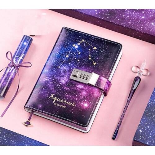 Popular B6 Diary Password Notebook Beautiful Twelve Constellations Notepad