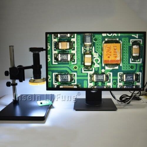 38MP 2K 1080P 60FPS HDMI USB Industry Electronic Video Microscope Camera+10X-300X Zoom C-Mount Lens+LED Light Source+Bracket