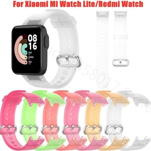 Clear Silicone Strap For Xiaomi Mi Watch Lite Colorful Transparent Soft TPU Replacement Wristband Bracelet for Redmi Watch Strap
