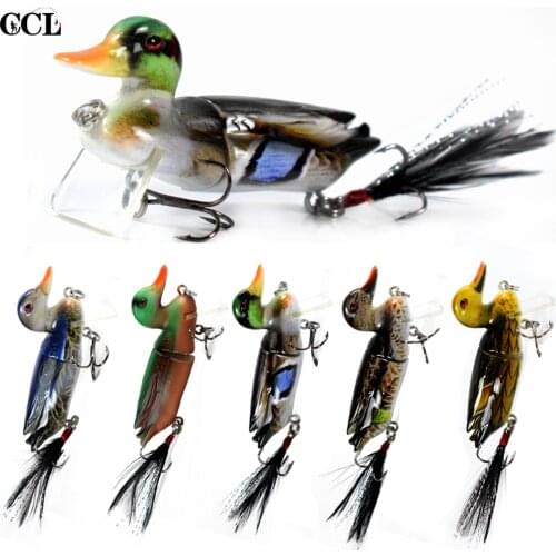 70MM 10G Floating Duck Swimbait Fishing Lures Feather Tail LifeLike Wobbler Duckling Fishing Tackle For Pike Bass Bananfish