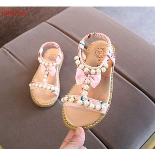 Sandals Girls Summer New Dot Bow Kids Shoes For Girls Fashion Princess Fish Head Kids Girls Shoes